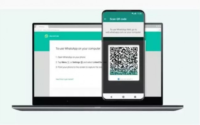 Interfaz de un dispositivo vinculado con WhatsApp Web