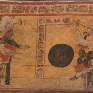 Representación de juego de pelota maya