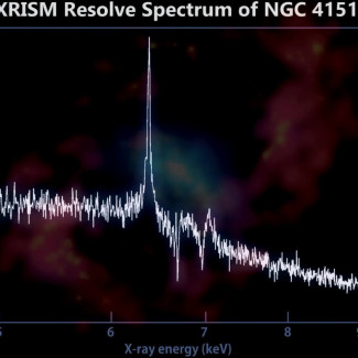 El instrumento Resolve a bordo de XRISM (Misión de Espectroscopía e Imágenes de Rayos X) capturó datos del centro de la galaxia NGC 4151, donde un agujero negro supermasivo está consumiendo lenta