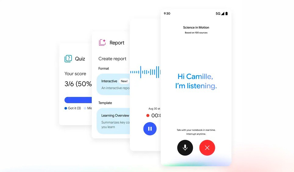 Google transforma Gemini Notebook en un tutor inteligente con conversaciones en tiempo real y videos resumen