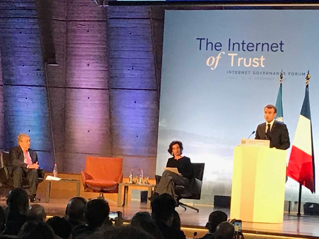 Emmanuel Macron estuvo presente en la Du00e9cimo Tercera reuniu00f3n anual del Foro de Gobernanza de Internet realizado en Francia.