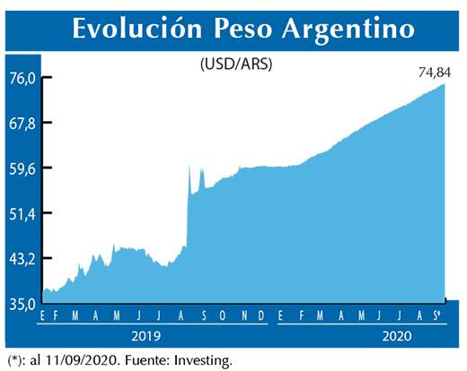 Evolucion peso Argentino