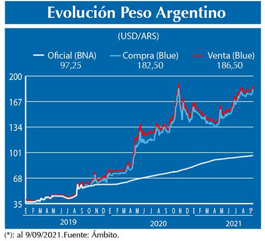 Evolucion peso Argentino