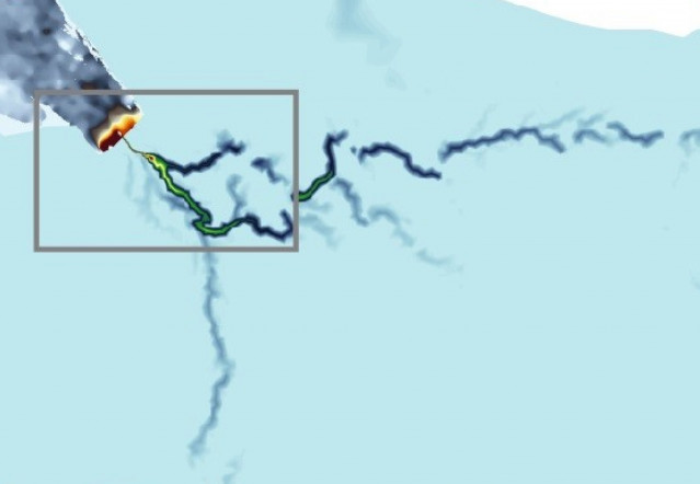 Modelo del sistema fluvial descrito en el estudio