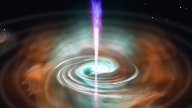 Impresión artística de un estallido de rayos gamma impulsado por una estrella de neutrones.