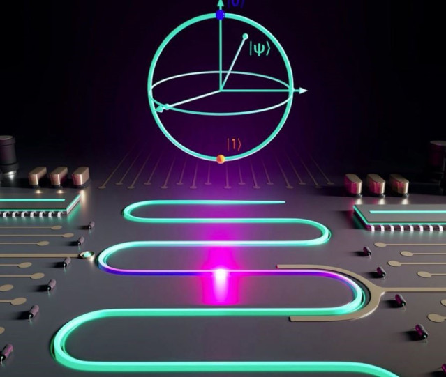 Impresión artística de un qubit unimon en un procesador cuántico.