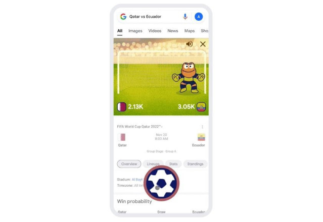Mini Cup de Google para el Mundial de Catar 2022