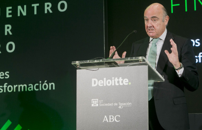 Luis de Guindos, vicepresidente del BCE en el ‘XXIX Encuentro del Sector Financiero’, organizado por ABC y Deloitte, en colaboración con Sociedad de Tasación.