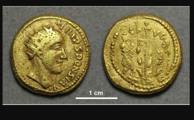 Moneda del 'emperador' Esponsiano, actualmente en The Hunterian, Universidad de Glasgow.