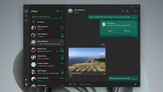 Archivo - Interfaz de WhatsApp para Windows