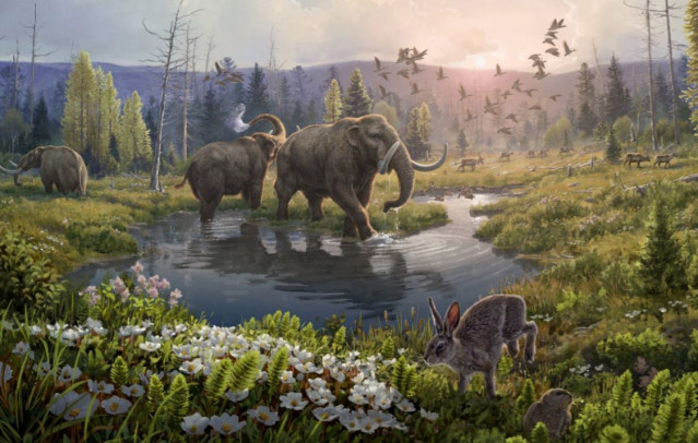 Reconstrucción de la formación Kap Kobenhavn hace dos millones de años en una época en la que la temperatura era significativamente más cálida que en la actualidad en el extremo norte de Groenlandia.