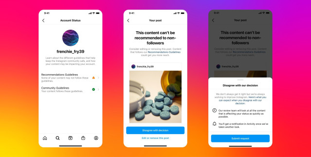 Estado de la cuenta de Instagram