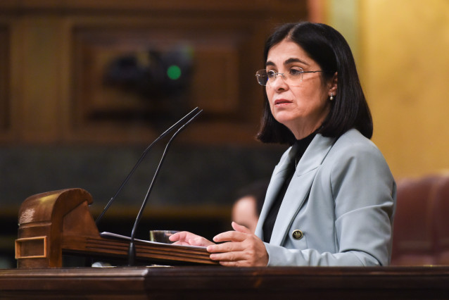 La ministra de Sanidad, Carolina Darias, en una sesión plenaria en el Congreso de los Diputados, a 22 de noviembre de 2022, en Madrid (España). Los Presupuestos Generales del Estado (PGE) para 2023 llegaron al Pleno del Congreso de los Diputados el lunes