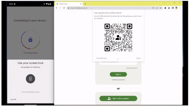 Uso del sistema passkey en Chrome en un ordenador