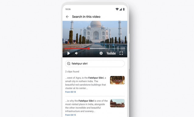 Nueva función 'Buscar en vídeo' de Google.