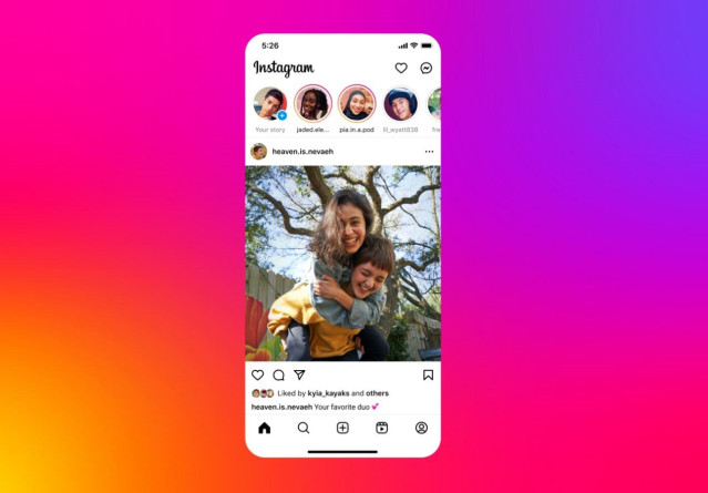 Interfaz de Instagram rediseñada