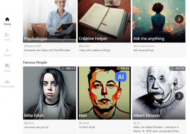 Web de Character.AI.