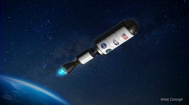 Ilustración de la futura nave espacial de propulsión nuclear