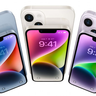 Modelos de iPhone 14 en varios colores