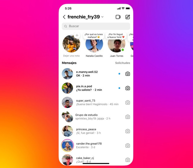 Notas en Instagram