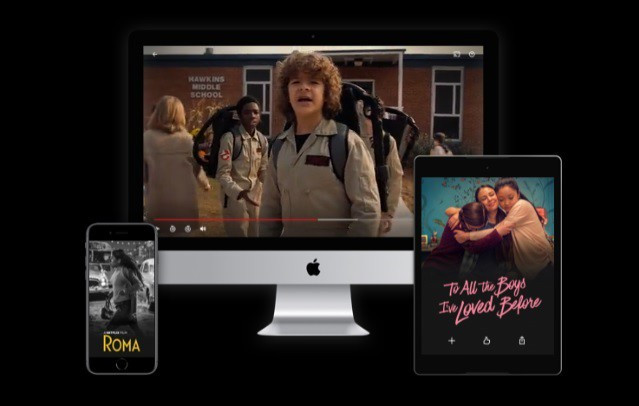 Plataforma de contenido en streaming en distintos dispositivos