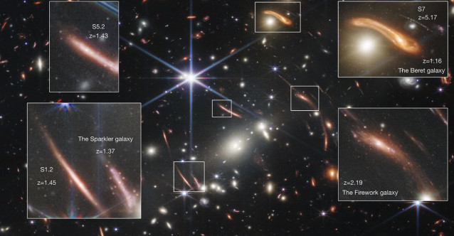 El telescopio espacial James Webb captó esta imagen de un cúmulo de galaxias (SMACS0723).