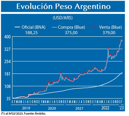 Evolucion peso Argentino