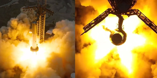 Vistas del Booster 7 tras el encendido de motores