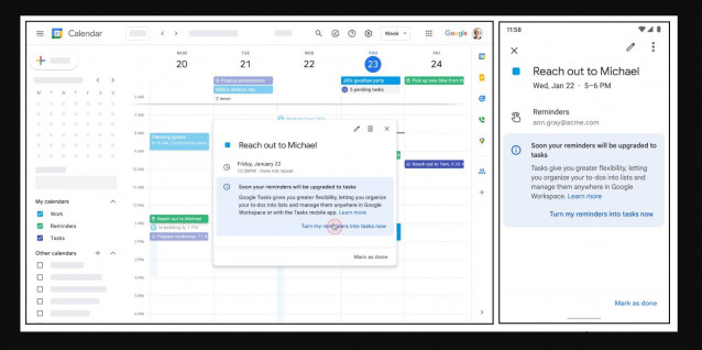 Integración Google Calendar y Recordatorios en Tasks