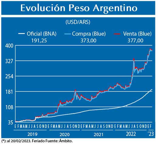 Evolucion peso Argentino