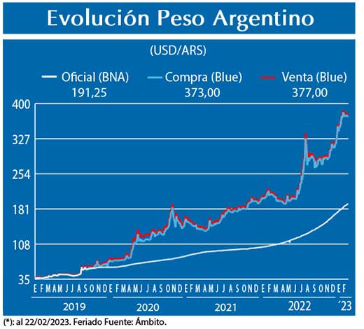 Evolucion peso Argentino