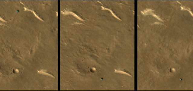 Cambios en la posición del rover chino en Marte