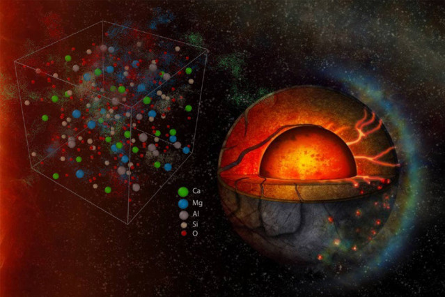 Ilustración De La Tierra Tal Y Como Existía Durante Parte De Su Formación Hace Miles De Millones De Años, Cuando Un Océano De Magma Cubría La Superficie Del Planeta Y Se Extendía Miles De Kilómetros Hacia El Interior Del Núcleo.