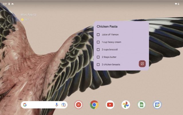 Nuevo 'widget' de nota única en Google Keep.