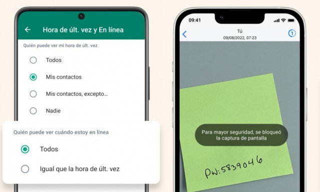 Opciones privacidad de WhatsApp