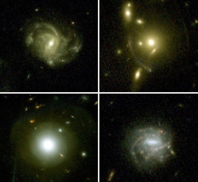 Imágenes de cuatro galaxias de ejemplo seleccionadas de la primera época de observaciones de COSMOS-Web NIRCam, destacando la gama de estructuras que pueden verse.