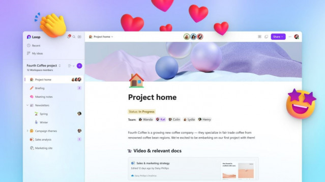 Interfaz de Microsoft Loop