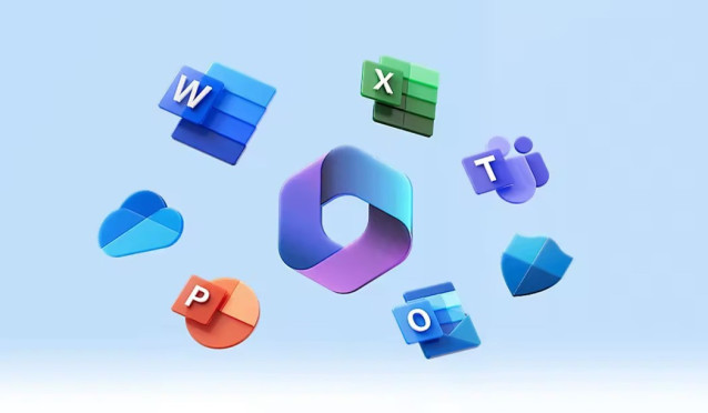 Logo de Microsoft 365 y sus aplicaciones.