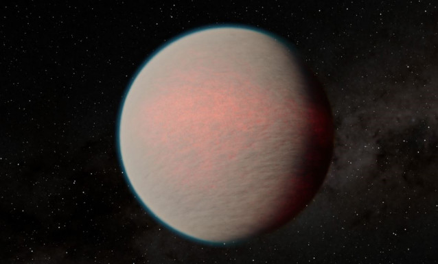 Impresión de un artista del exoplaneta GJ 1214 b.