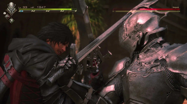 Escena de un combate de Final Fantasy XVI