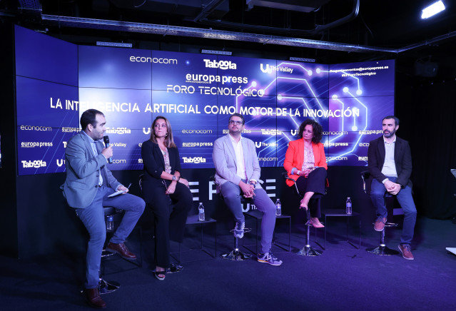 Ponentes del evento de Europa Press Foro Tecnológico, en The Valley, a 17 de mayo de 2023, en Madrid (España). El acto se desarrolla bajo el título ‘La Inteligencia Artificial como motor de la innovación’.