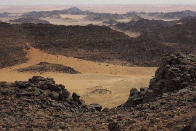 Paisaje de Arabia Saudí donde se han encontrado los grabados.