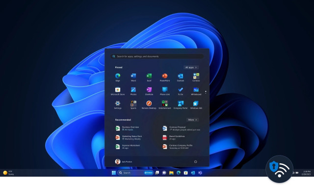 Escritorio de Windows 11 con la nueva función de configuración de la VPN.