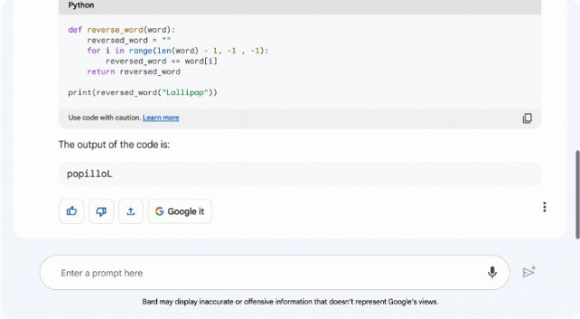 Bard como asistente en programación