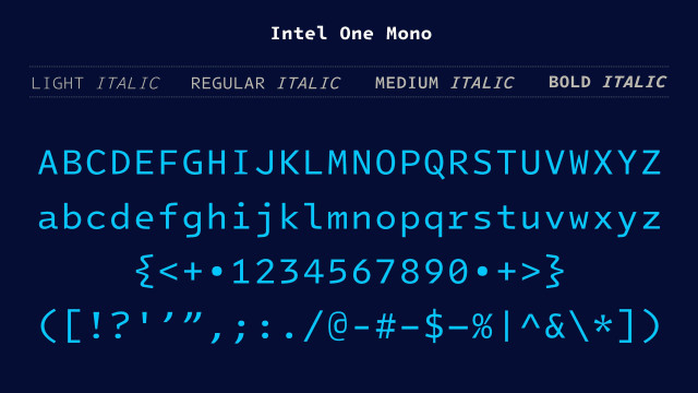 Conjunto de fuentes Intel One Mono