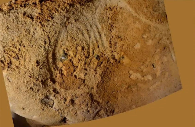 Modelo 3D animado de la pared principal decorada de la cueva de Roche-Cotard