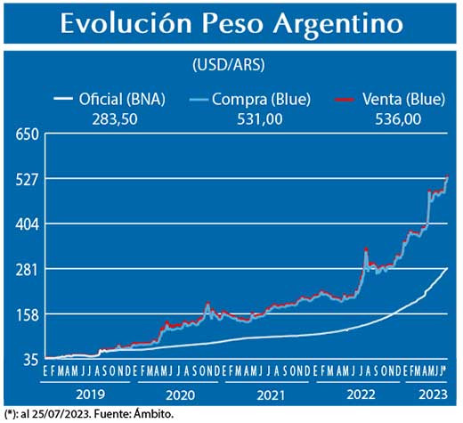 Evolucion peso Argentino