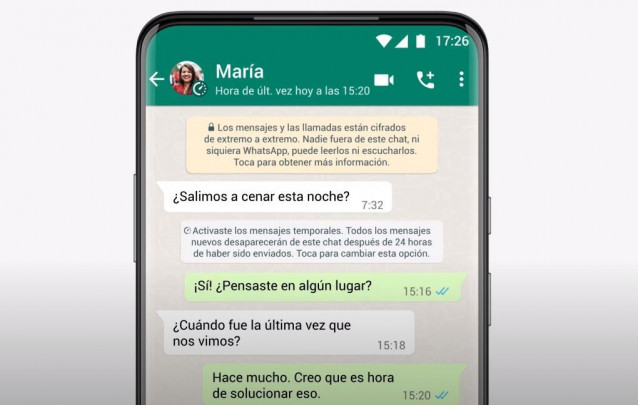 Interfaz de WhatsApp