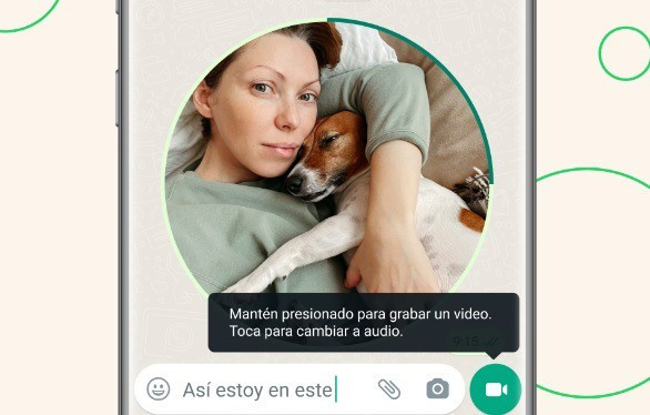 Mensajes de vídeo instantáneos de WhatsApp