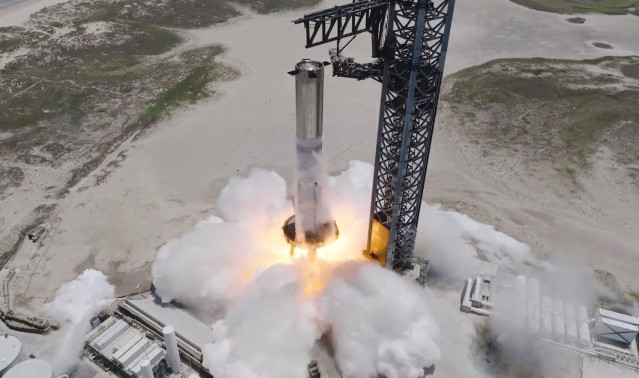 Encendido de motores del nuevo cohete para la nave Starship de Space X
